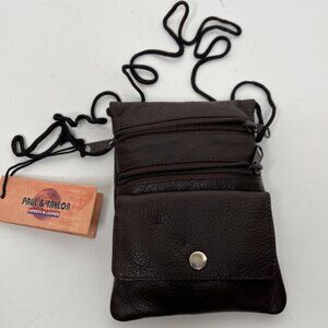 Paul & Taylor Genuine Leather Mini Crossbody Pouch Wallet Organizer Bag NWT